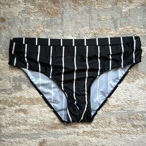Men’s Swim Brief - Size XL - Black with white stripes